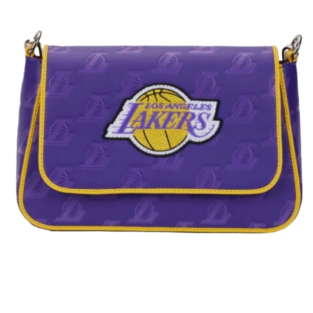 Loungefly NBA Los Angeles Lakers Logo Crossbody Purse - Picture 4 of 10